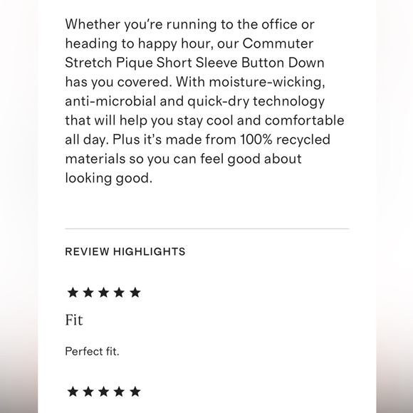 Quince NWT Commuter Stretch Pique Short Sleeve Button Down in White Large - Picture 10 of 11